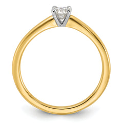 14k Two-Tone 1/4 carat Lab Grown Diamond VS+ F+ Round Complete Solitaire Engagement Ring