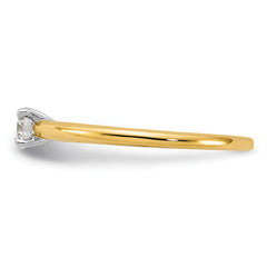 14k Two-Tone 1/4 carat Certified Lab Grown Diamond VS+ F+ Round Complete Solitaire Engagement Ring