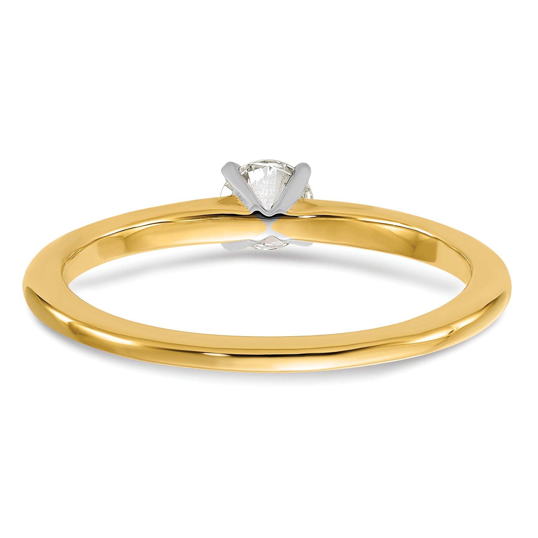14k Two-Tone 1/4 carat Lab Grown Diamond VS+ F+ Round Complete Solitaire Engagement Ring