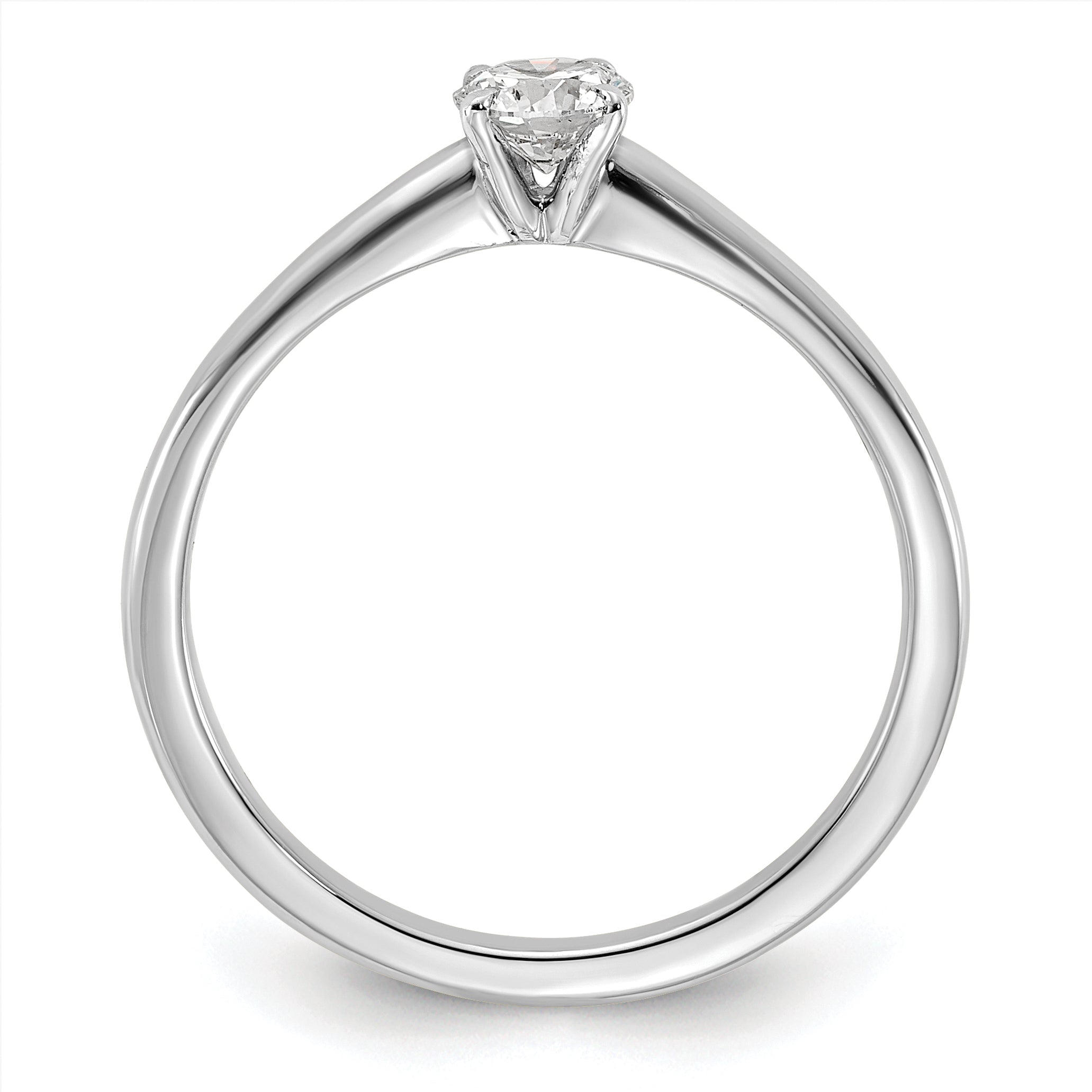 14k White Gold 1/3 carat Lab Grown Diamond VS/SI+ G+ Round Complete Solitaire Engagement Ring
