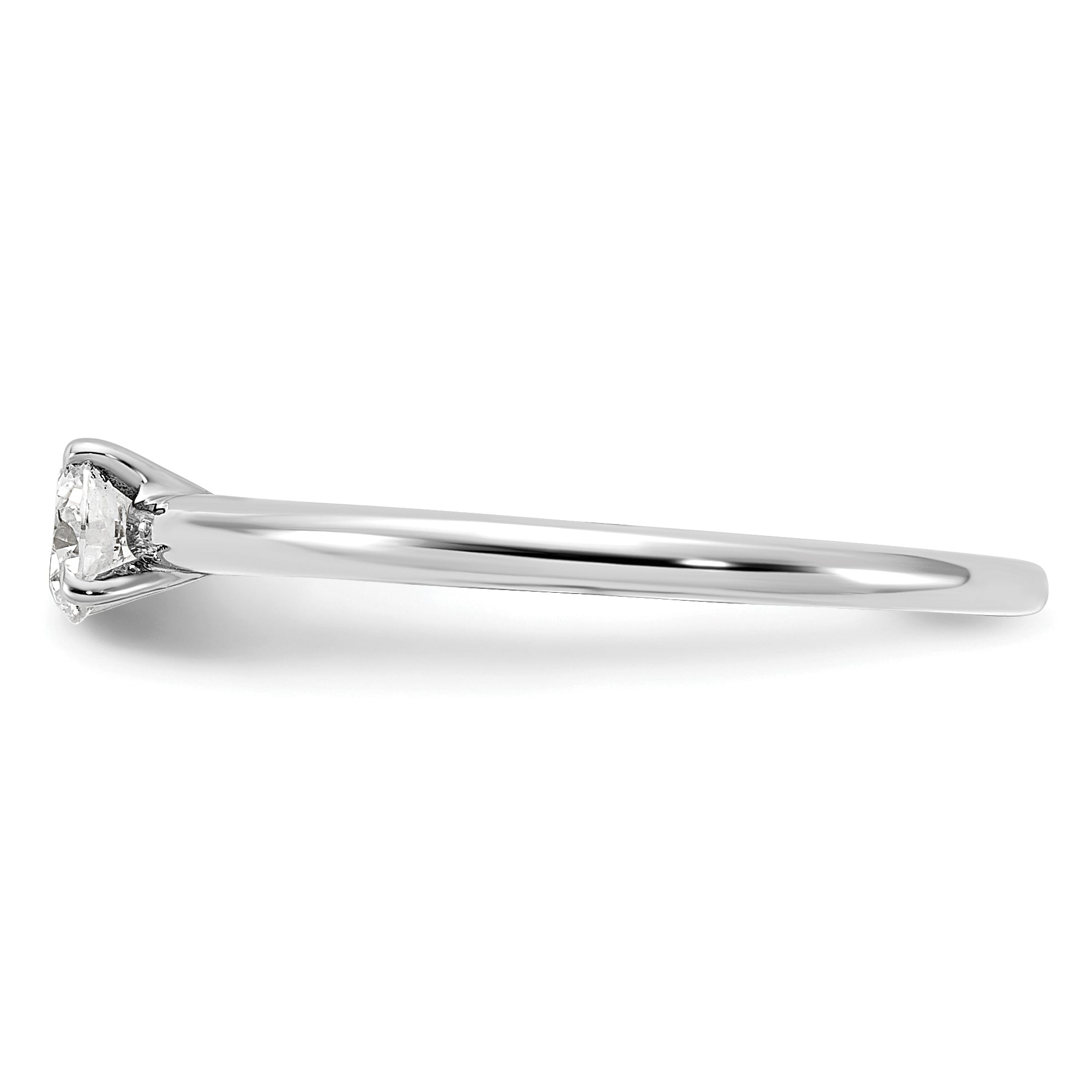 14k White Gold 1/3 carat Lab Grown Diamond VS/SI+ G+ Round Complete Solitaire Engagement Ring