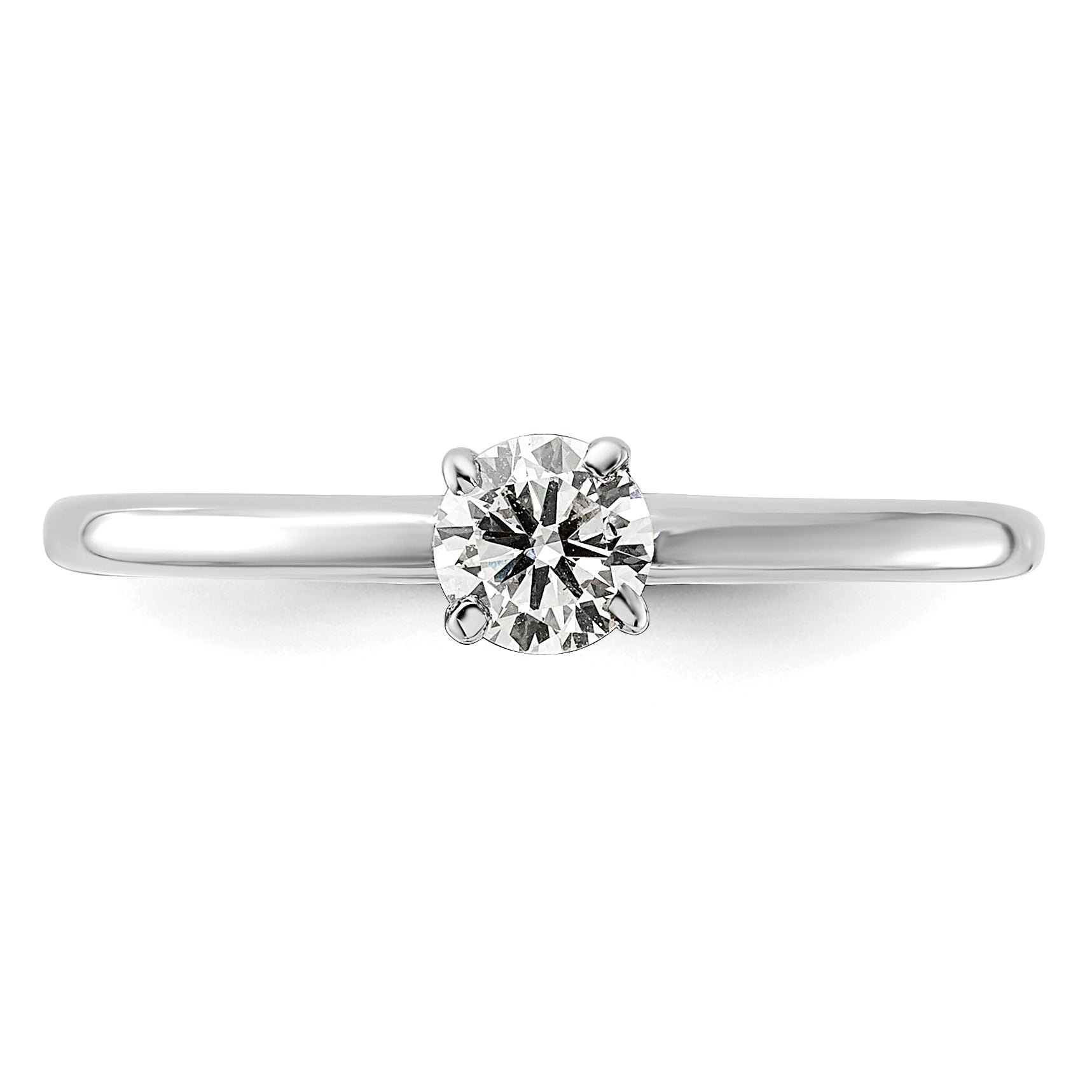 14k White Gold 1/3 carat Certified Lab Grown Diamond VS+ F+ Round Complete Solitaire Engagement Ring