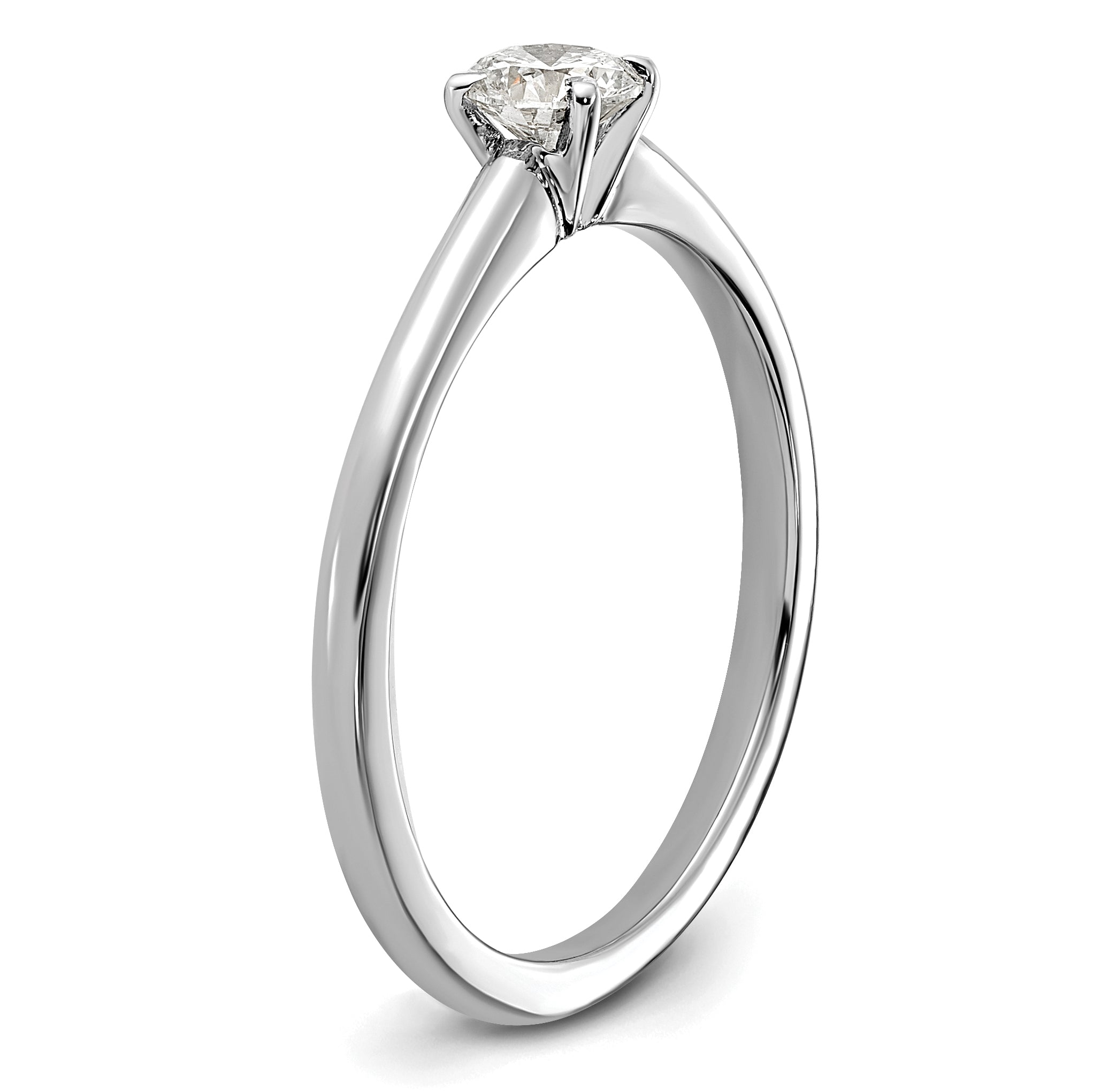 14k White Gold 1/3 carat Certified Lab Grown Diamond VS+ F+ Round Complete Solitaire Engagement Ring