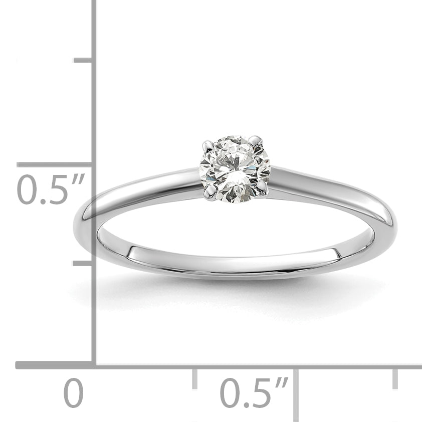 14k White Gold 1/3 carat Certified Lab Grown Diamond VS+ F+ Round Complete Solitaire Engagement Ring