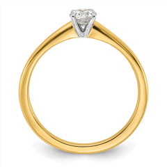 14k Two-Tone 1/3 carat Lab Grown Diamond VS+ F+ Round Complete Solitaire Engagement Ring