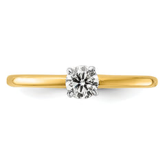 14k Two-Tone 1/3 carat Lab Grown Diamond VS+ F+ Round Complete Solitaire Engagement Ring