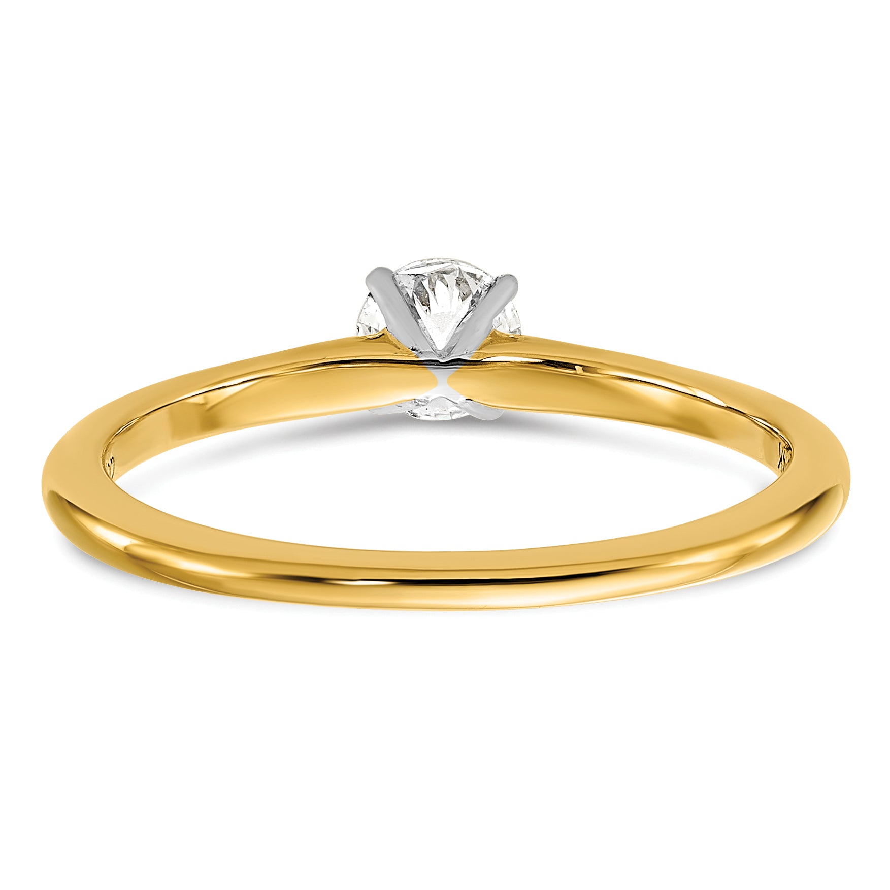 14k Two-Tone 1/3 carat Lab Grown Diamond VS+ F+ Round Complete Solitaire Engagement Ring