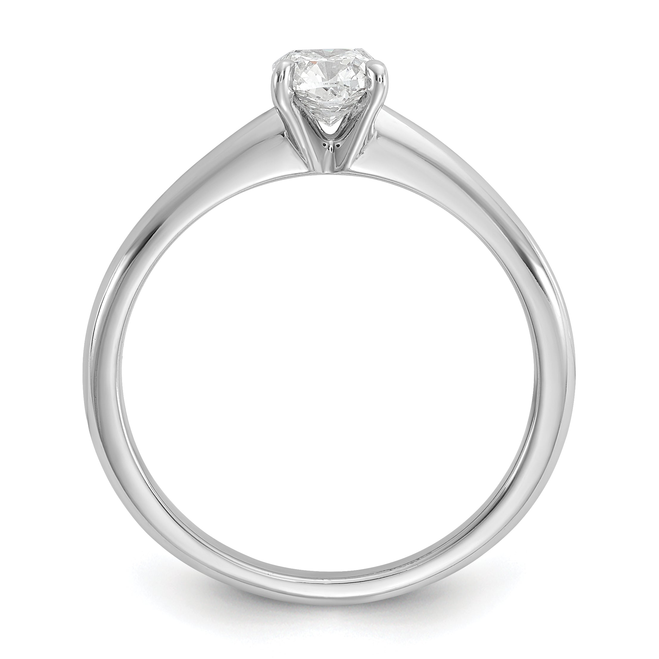 14k Two-tone 1/2 carat Certified Lab Grown Diamond VS+ F+ Cushion Complete Solitare Engagement Ring
