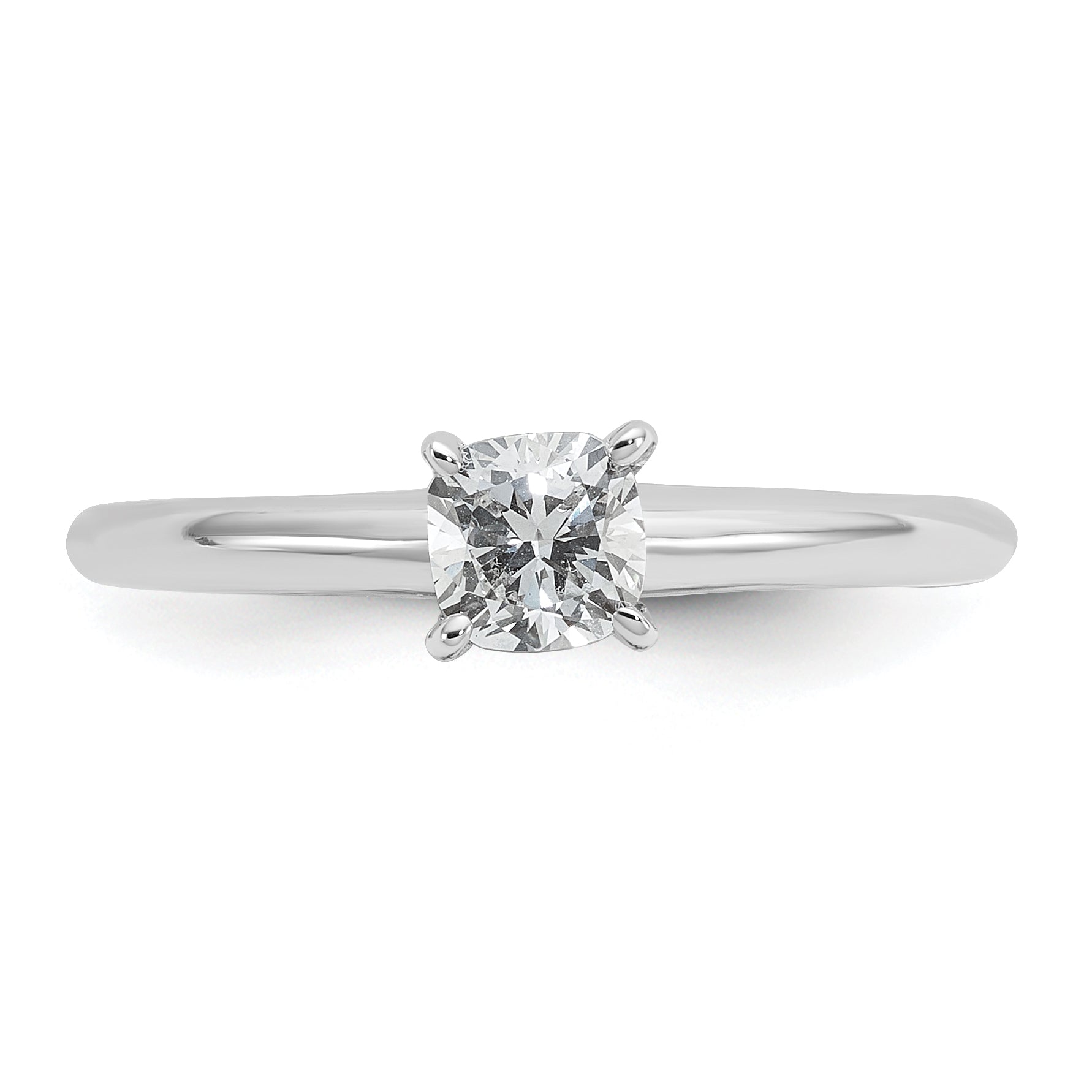 14k Two-tone 1/2 carat Certified Lab Grown Diamond VS/SI+ G+ Cushion Complete Solitare Engagement Ring