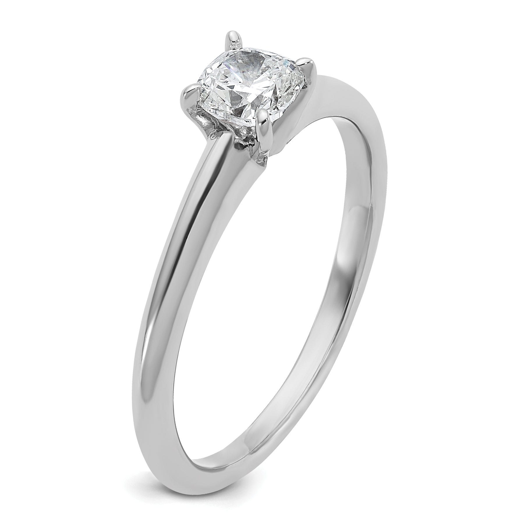 14k Two-tone 1/2 carat Certified Lab Grown Diamond VS+ F+ Cushion Complete Solitare Engagement Ring