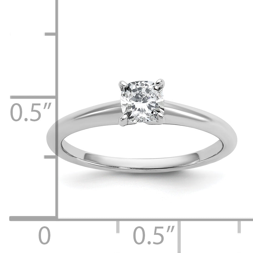 14k Two-tone 1/2 carat Certified Lab Grown Diamond VS+ F+ Cushion Complete Solitare Engagement Ring