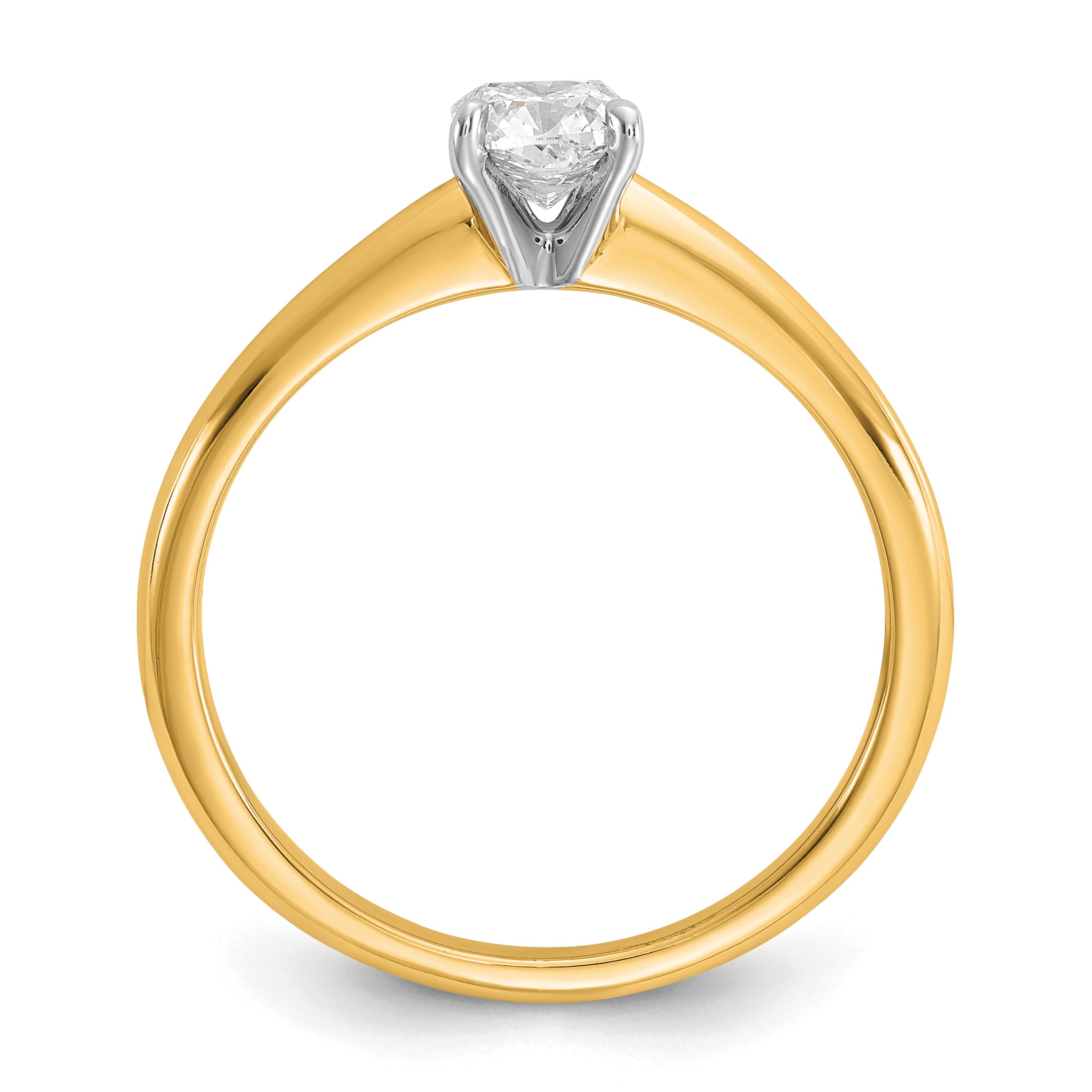 14k Two-tone 1/3 carat Certified Lab Grown Diamond VS+ F+ Cushion Complete Solitiare Engagement Ring