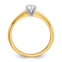 14k Two-tone 1/3 carat Certified Lab Grown Diamond VS+ F+ Cushion Complete Solitiare Engagement Ring