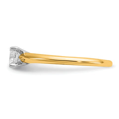 14k Two-tone 1/3 carat Certified Lab Grown Diamond VS+ F+ Cushion Complete Solitiare Engagement Ring