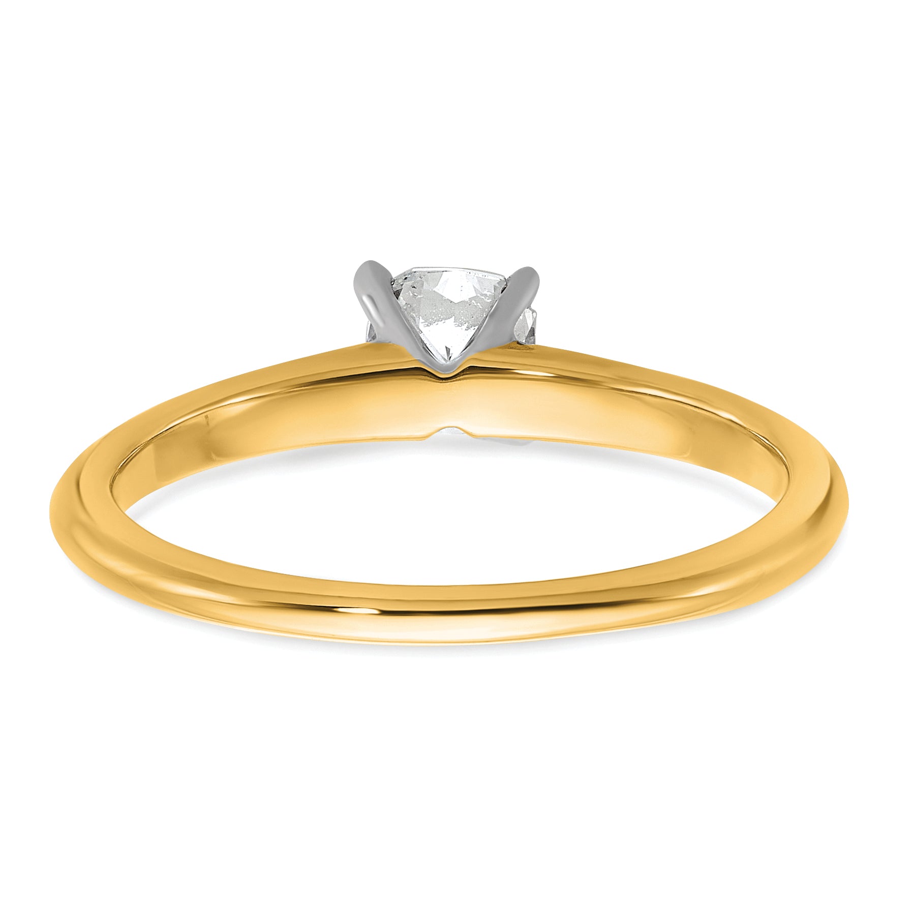 14k Two-tone 1/3 carat Certified Lab Grown Diamond VS+ F+ Cushion Complete Solitiare Engagement Ring