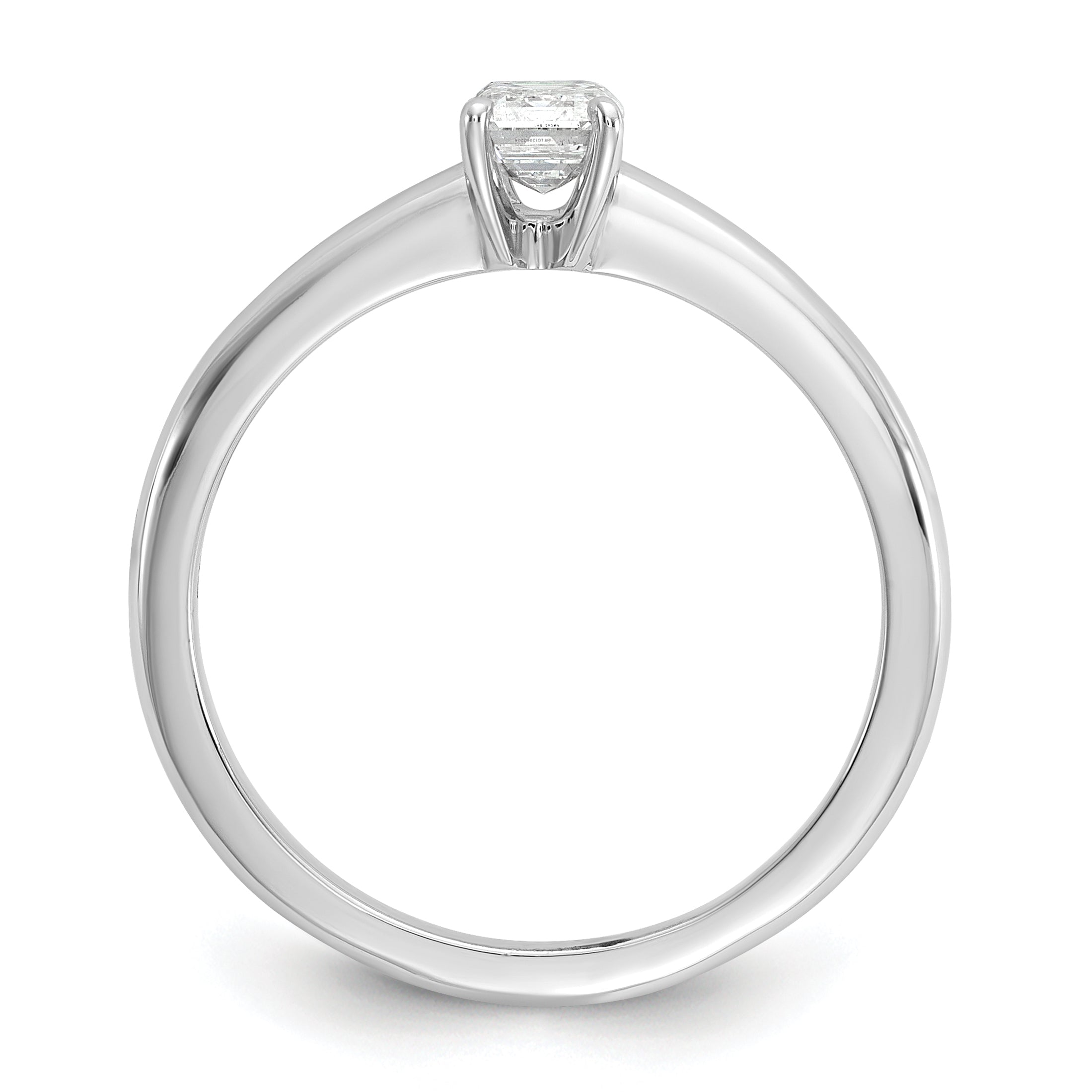14k White Gold 1/2 carat Certified Lab Grown Diamond VS+ F+ Emerald Solitare Complete Engagement Ring