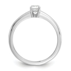 14k White Gold 1/2 carat Lab Grown Diamond VS/SI+ G+ Emerald Solitare Complete Engagement Ring