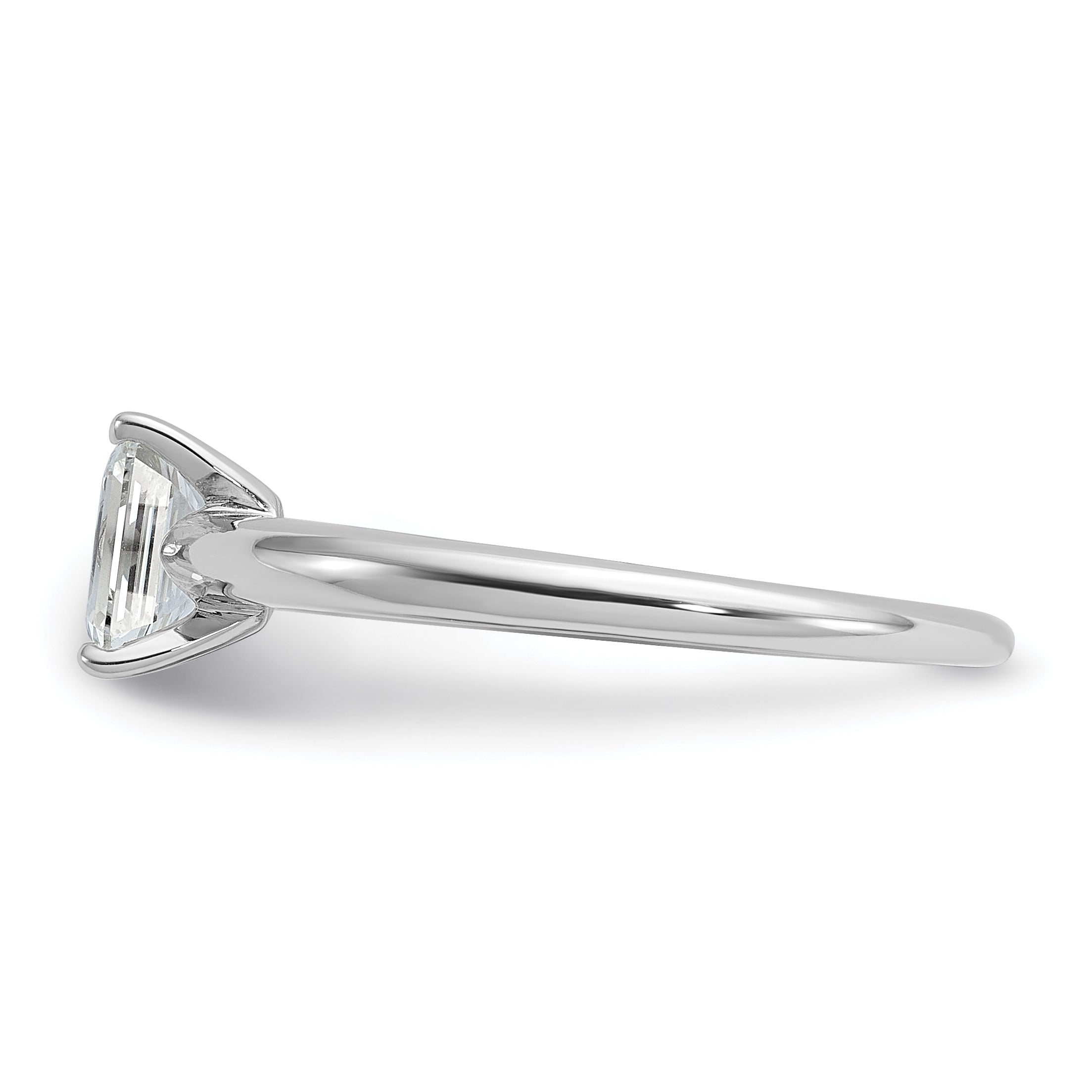14k White Gold 1/2 carat Certified Lab Grown Diamond VS+ F+ Emerald Solitare Complete Engagement Ring
