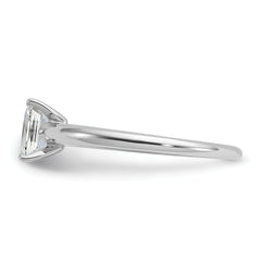 14k White Gold 1/2 carat Certified Lab Grown Diamond VS+ F+ Emerald Solitare Complete Engagement Ring