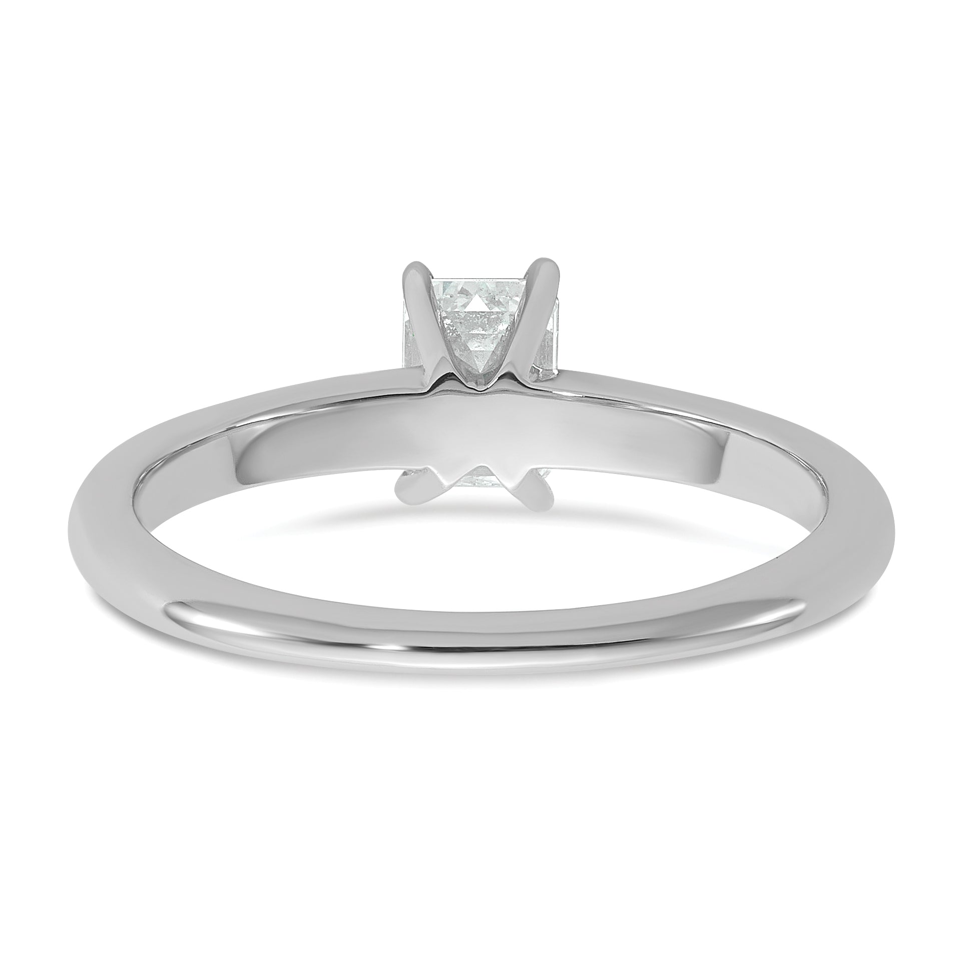 14k White Gold 1/2 carat Certified Lab Grown Diamond VS+ F+ Emerald Solitare Complete Engagement Ring