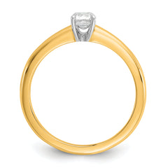 14k Two-tone 1/2 carat Certified Lab Grown Diamond VS+ F+ Emerald Solitare Complete Engagement Ring