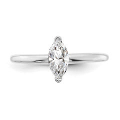 14k White Gold 1/2 carat Certified Lab Grown Diamond VS+ F+ Marquise Solitare Complete Engagement Ring