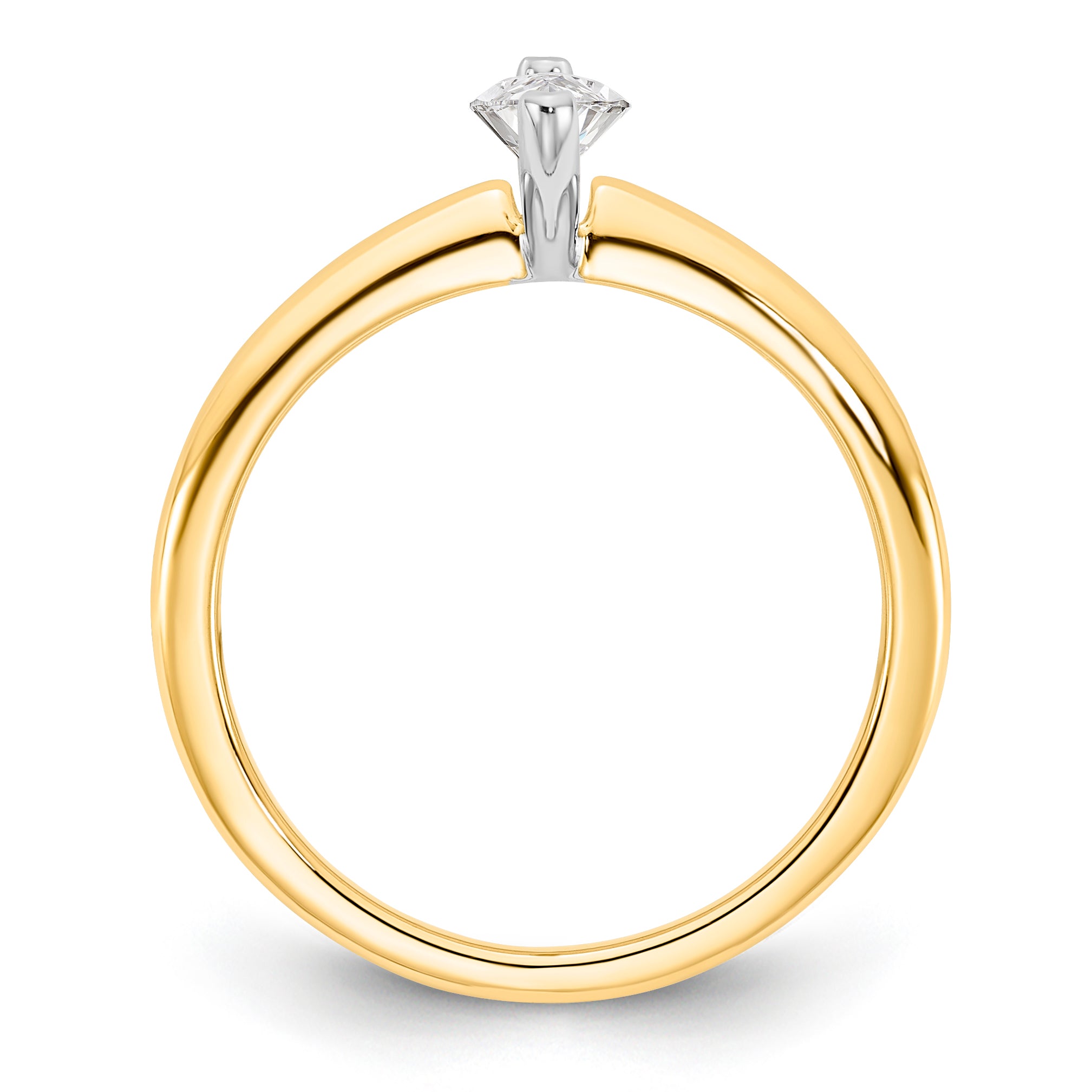 14k Two-tone 1/2 carat Certified Lab Grown Diamond VS+ F+ Marquise Solitare Complete Engagement Ring