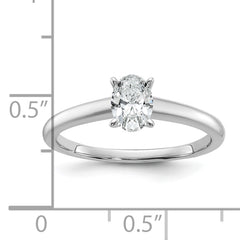 14k White Gold 1/2 carat Certified Lab Grown Diamond VS+ F+ Oval Complete Solitaire Engagement Ring