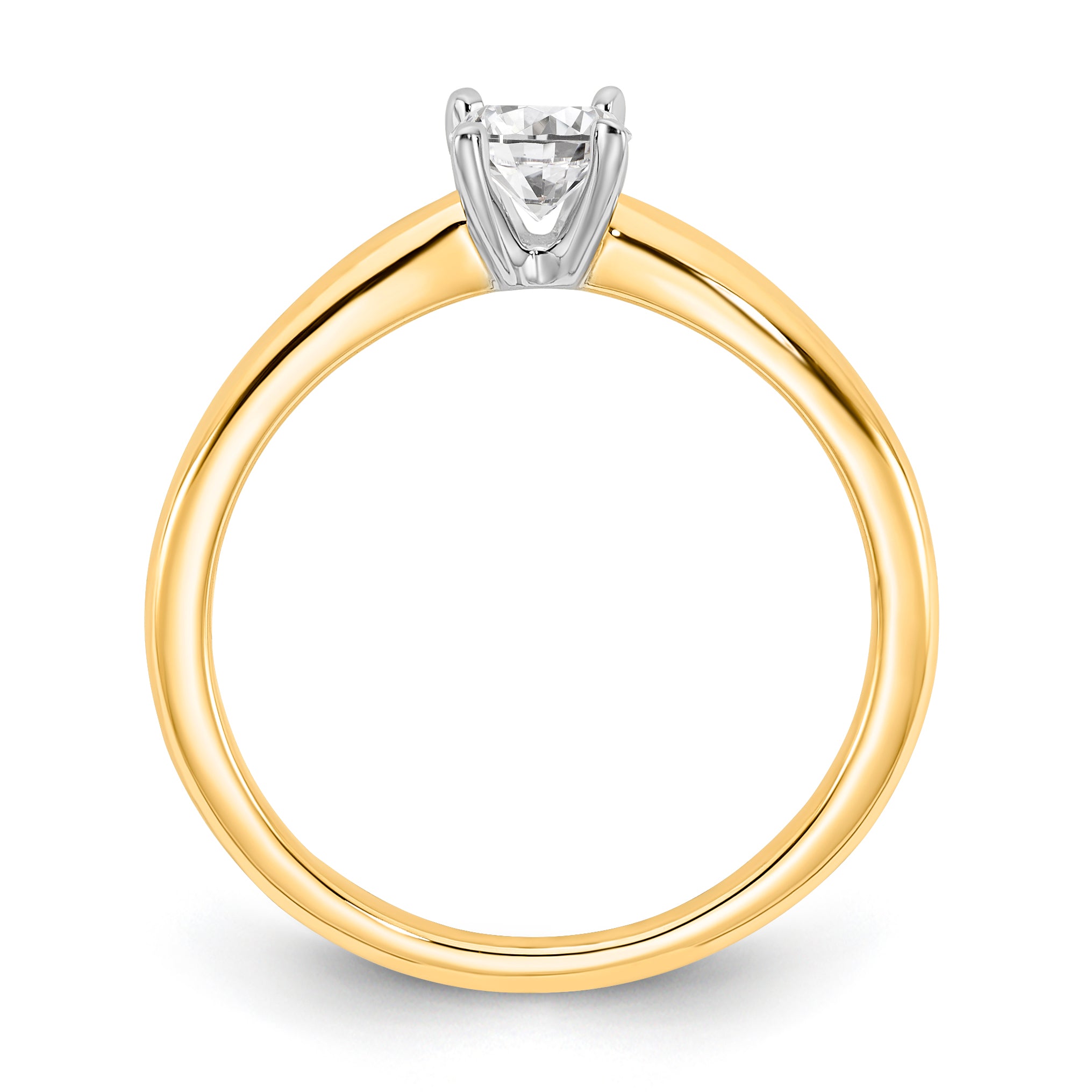 14k Two-Tone 1/2 carat Lab Grown Diamond VS/SI+ G+ Oval Complete Solitaire Engagement Ring