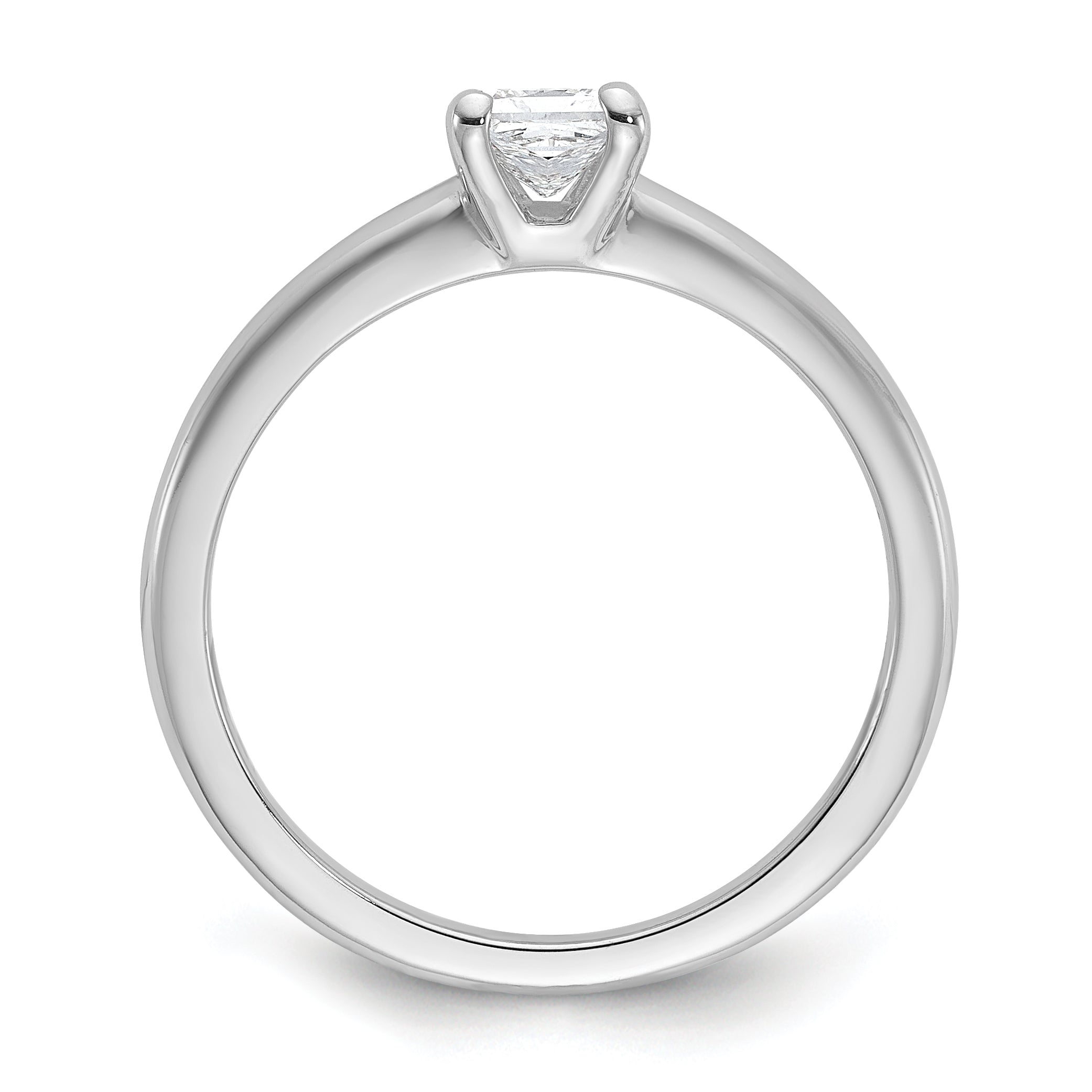 14k White Gold 1/2 carat Certified Lab Grown Diamond VS+ F+ Princess Complete Solitare Engagement Ring