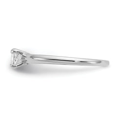 14k White Gold 1/2 carat Certified Lab Grown Diamond VS+ F+ Princess Complete Solitare Engagement Ring