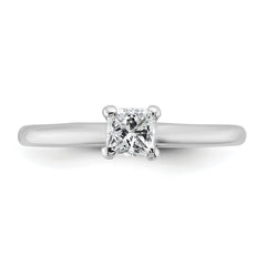 14k White Gold 1/2 carat Certified Lab Grown Diamond VS+ F+ Princess Complete Solitare Engagement Ring