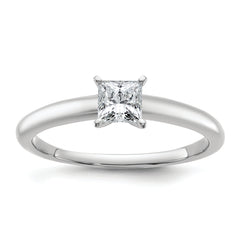 14k White Gold 1/2 carat Certified Lab Grown Diamond VS+ F+ Princess Complete Solitare Engagement Ring