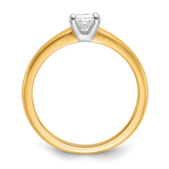 14k Two-tone 1/2 carat Certified Lab Grown Diamond VS+ F+ Princess Complete Solitare Engagement Ring