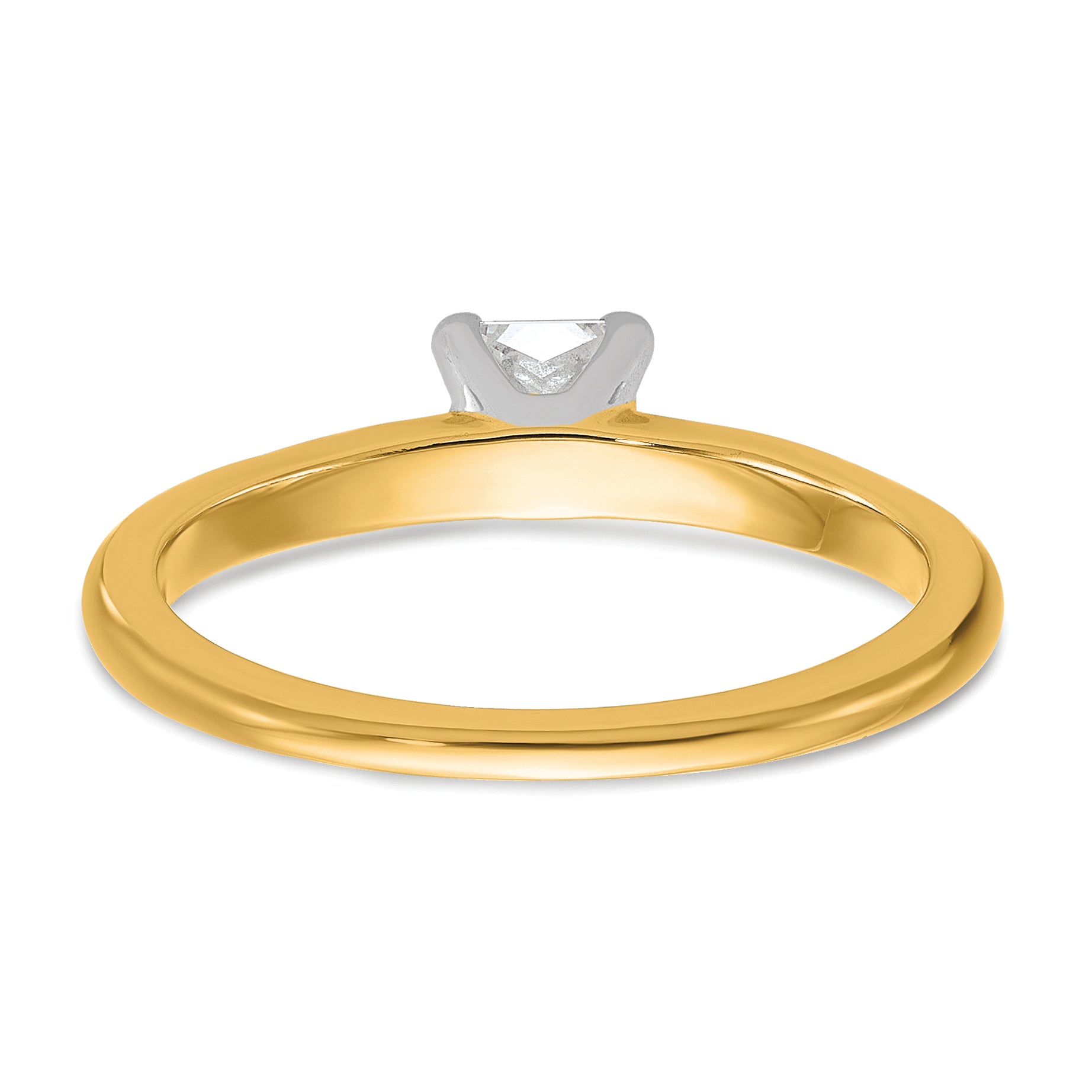 14k Two-tone 1/2 carat Certified Lab Grown Diamond VS+ F+ Princess Complete Solitare Engagement Ring