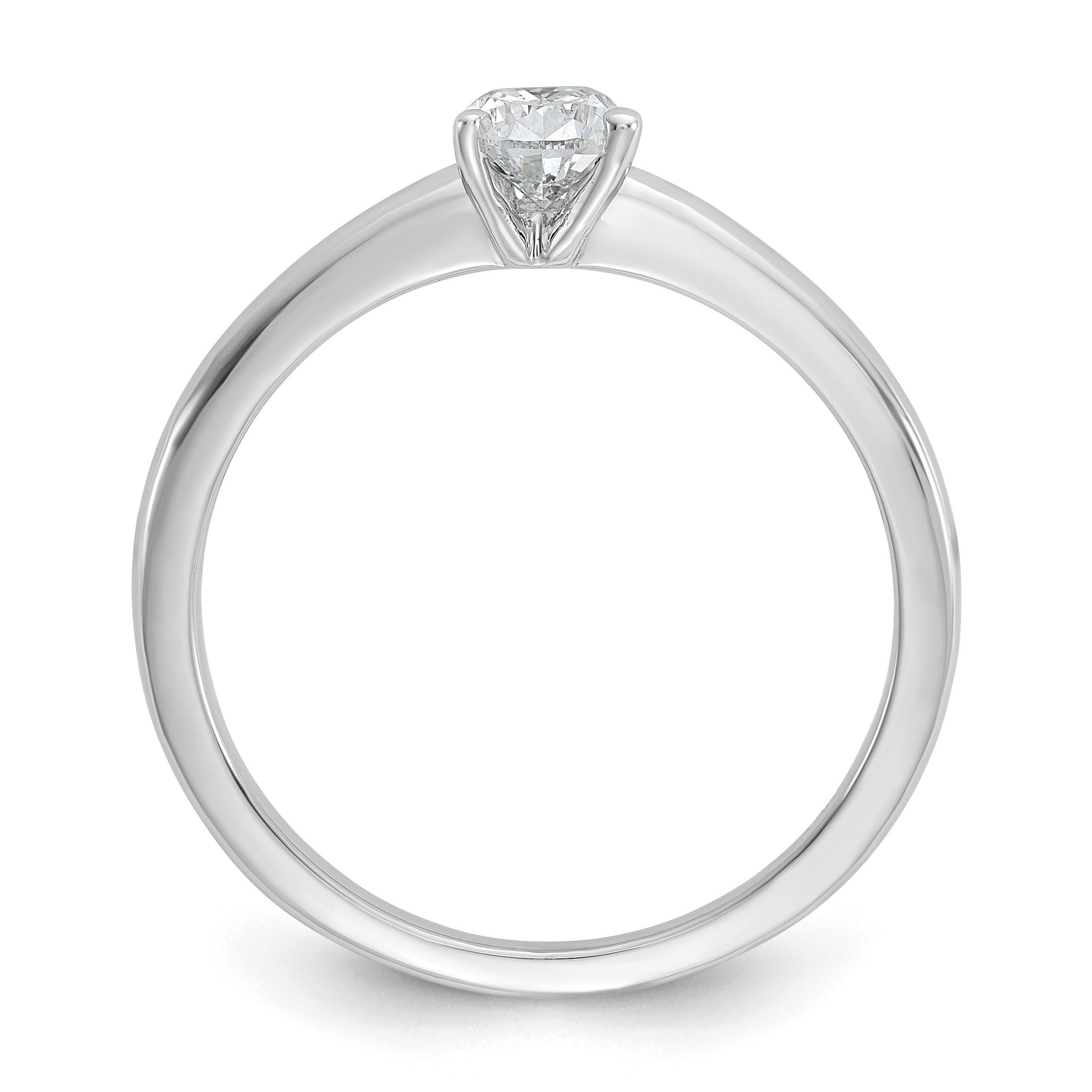 14k White Gold 1/2 carat Certified Lab Grown Diamond VS+ F+ Pear Solitare Complete Engagement Ring