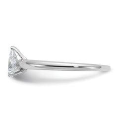 14k White Gold 1/2 carat Certified Lab Grown Diamond VS+ F+ Pear Solitare Complete Engagement Ring