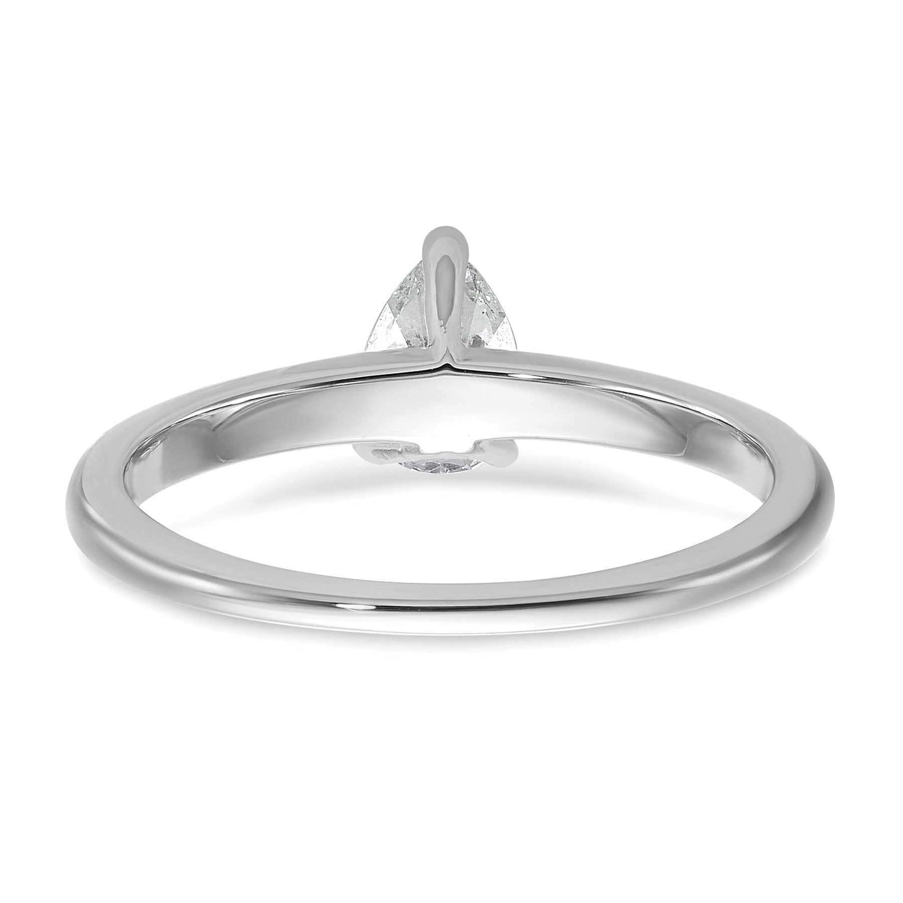 14k White Gold 1/2 carat Certified Lab Grown Diamond VS+ F+ Pear Solitare Complete Engagement Ring