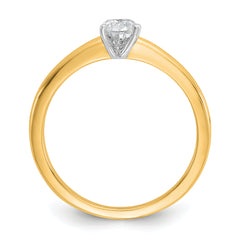 14k Two-tone 1/2 carat Certified Lab Grown Diamond VS+ F+ Pear Solitare Complete Engagement Ring