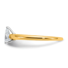 14k Two-tone 1/2 carat Certified Lab Grown Diamond VS+ F+ Pear Solitare Complete Engagement Ring