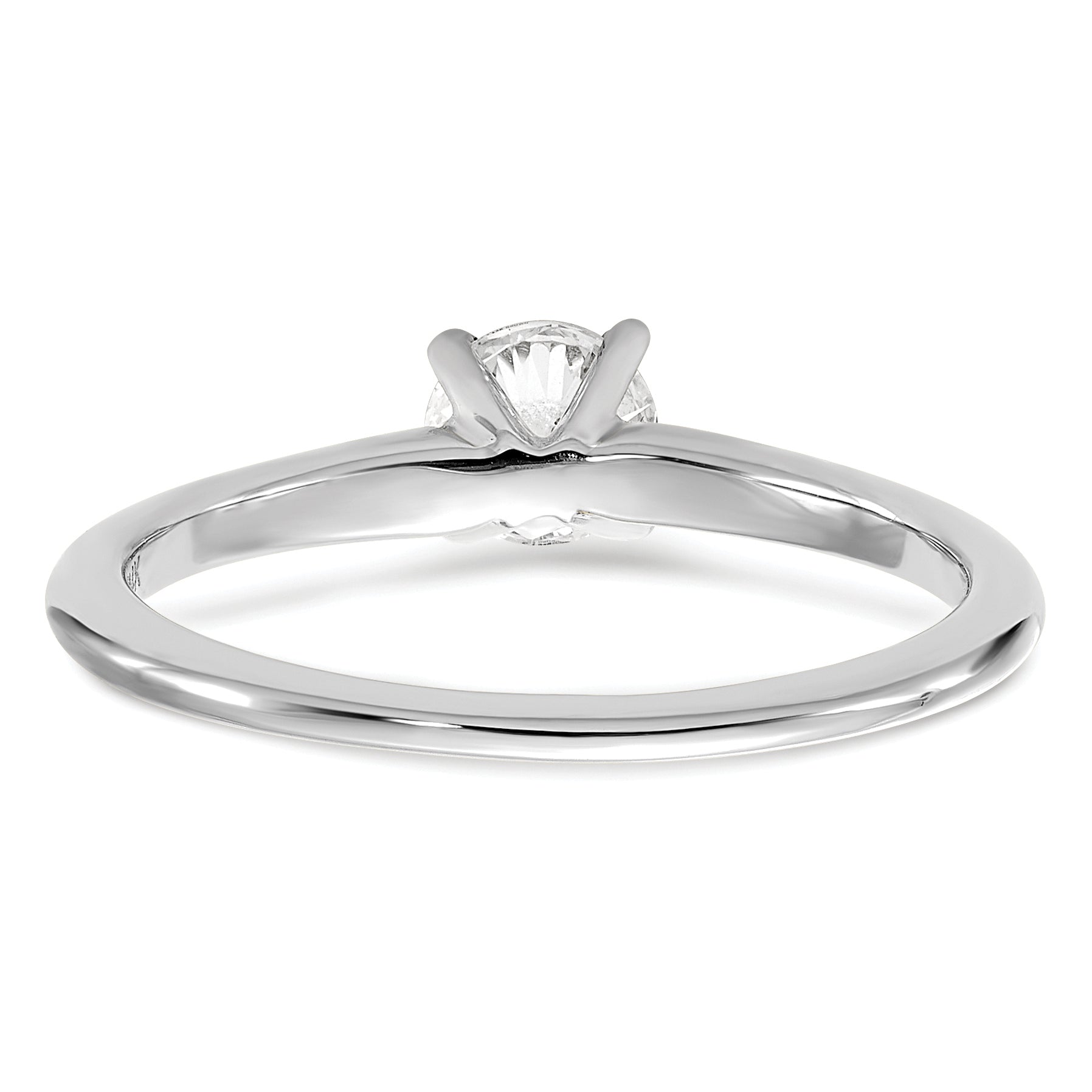 14k White Gold 1/2 carat Certified Lab Grown Diamond VS+ F+ Round Complete Solitaire Engagement Ring
