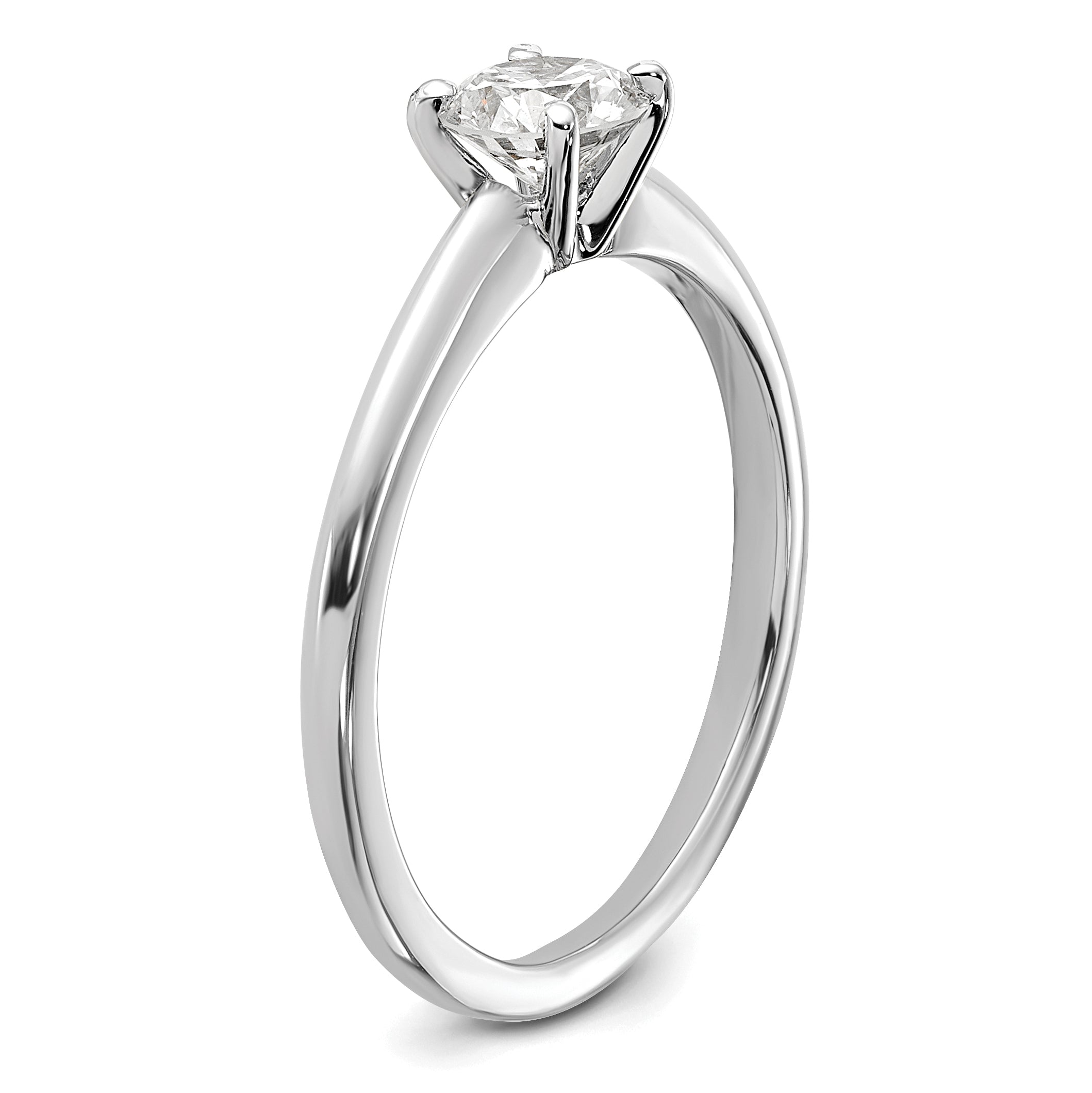 14k White Gold 1/2 carat Certified Lab Grown Diamond VS+ F+ Round Complete Solitaire Engagement Ring