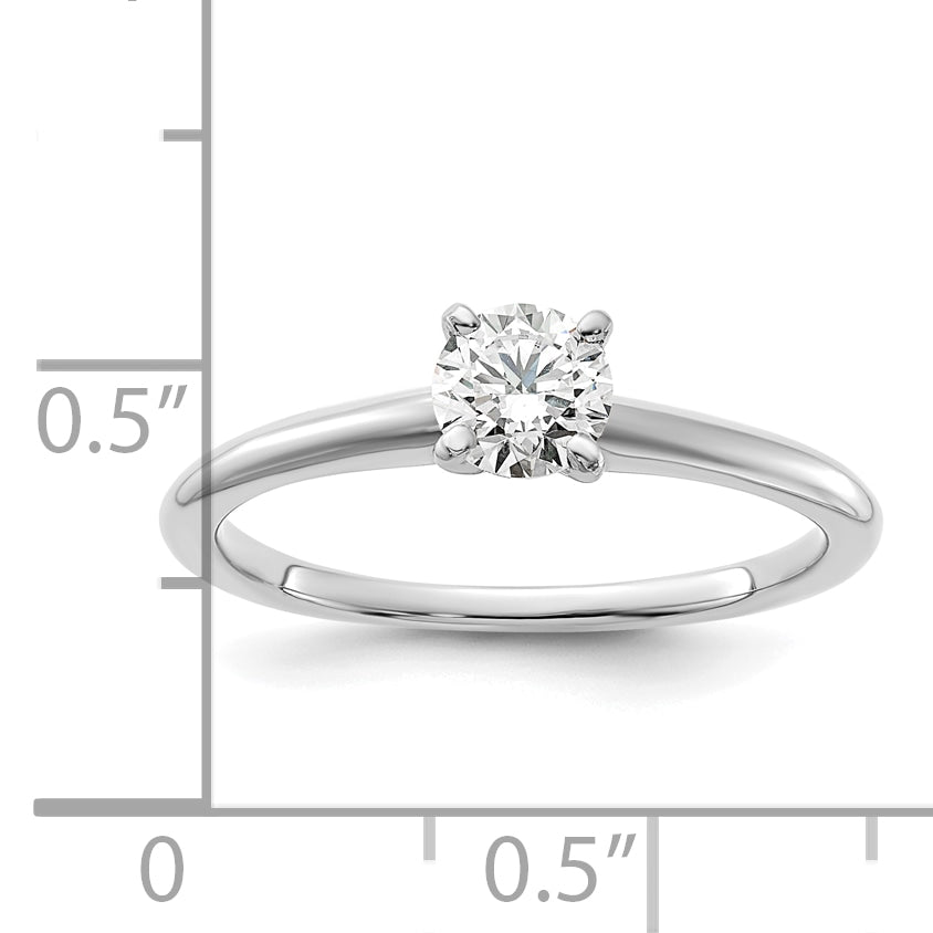 14k White Gold 1/2 carat Certified Lab Grown Diamond VS+ F+ Round Complete Solitaire Engagement Ring