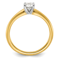 14k Two-Tone 1/2 carat Certified Lab Grown Diamond VS+ F+ Round Complete Solitaire Engagement Ring