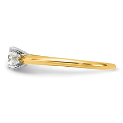 14k Two-Tone 1/2 carat Certified Lab Grown Diamond VS+ F+ Round Complete Solitaire Engagement Ring