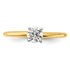 14k Two-Tone 1/2 carat Certified Lab Grown Diamond VS+ F+ Round Complete Solitaire Engagement Ring