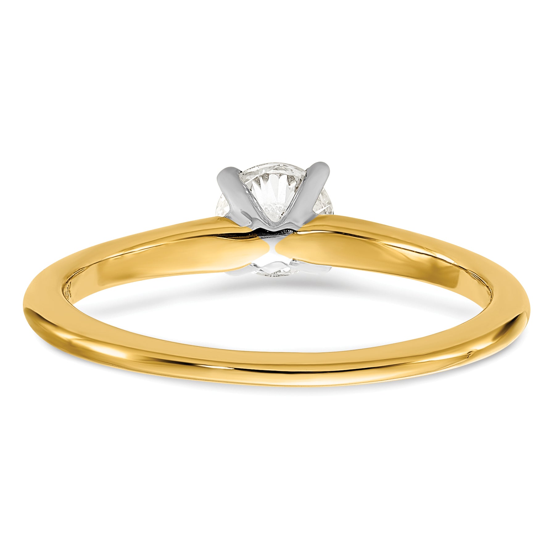 14k Two-Tone 1/2 carat Lab Grown Diamond VS+ F+ Round Complete Solitaire Engagement Ring