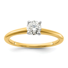 14k Two-Tone 1/2 carat Certified Lab Grown Diamond VS+ F+ Round Complete Solitaire Engagement Ring