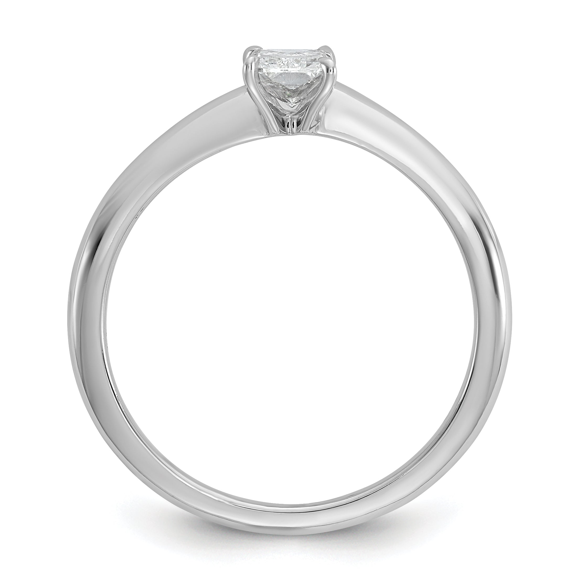 14k White Gold 1/2 carat Certified Lab Grown Diamond VS+ F+ Radiant Solitare Complete Engagement Ring