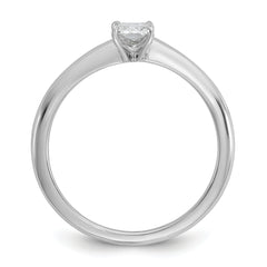 14k White Gold 1/2 carat Certified Lab Grown Diamond VS+ F+ Radiant Solitare Complete Engagement Ring